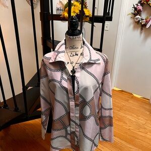 Elegant Pink and White Women's Top